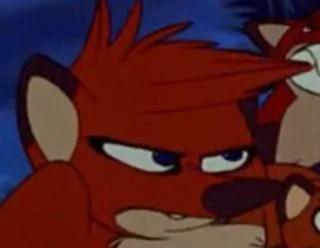 😒 fox, cartoon, animal, animated, character, angry telegram sticker