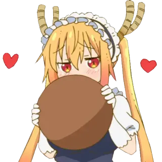 😍 Tohru Miss Kobayashi's Dragon Maid Anime, Dragon, Mignon, Kawaii, Dessin animé, Servante whatsapp sticker
