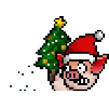 🎄 maiale, natale, albero, pixel art, vacanze telegram sticker