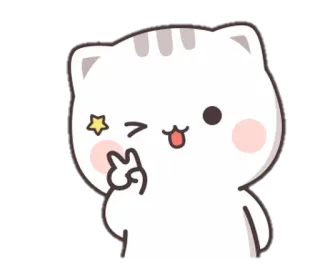 ✨ Katze, Tier, süß, Aufkleber, Cartoon, Friedenszeichen, Zwinkern whatsapp sticker