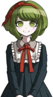 🌟 Monaca Towa Danganronpa Anime, Personaggio, Capelli verdi, Videogioco telegram sticker