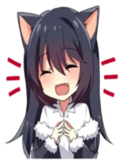 😂 Anime, Mèo gái, Kawaii, Dễ thương, Cười telegram sticker