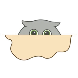😱 고양이, 빼꼼, 동물, 스티커, 만화 telegram sticker