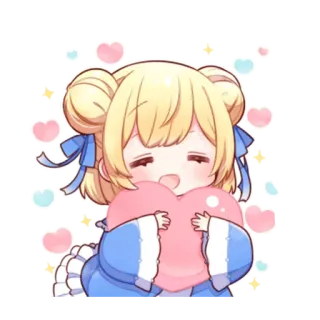 ❤️ anime, kawaii, cute, blonde hair, heart, sticker telegram sticker