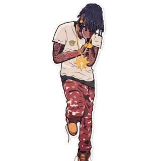 😣 만화, 래퍼, 보석, 포즈, 캐릭터 telegram sticker