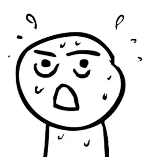 😣 suando, nervoso, ansioso, desenho animado, adesivo, preocupado, estressado whatsapp sticker