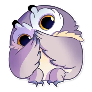 🤐 猫头鹰, 可爱, 贴纸, 动物, 鸟, 卡通 telegram sticker