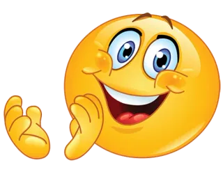 👏 emoji, smile, hands, yellow, happy telegram sticker