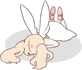 🤔 królik, króliczek, anime, słodki, śpiący telegram sticker