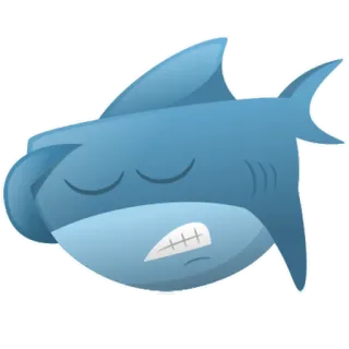 😑 鲨鱼, 生气, 卡通, 动物, 海洋生物 telegram sticker