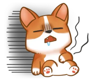 😲 corgi, dog, sleepy, sleeping, tired, exhausted, pet telegram sticker