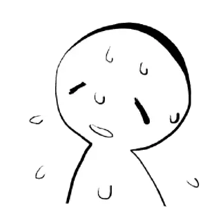 〰 transpiration, inquiet, anxieux, nerveux, stress telegram sticker