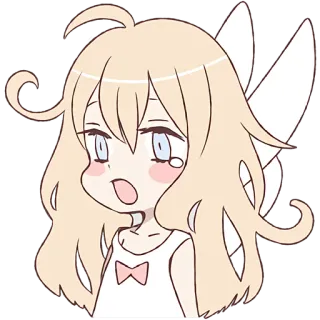 😢 Anime, Fille, Dessin animé, Chibi, Mignon, Autocollant telegram sticker