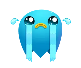 😭 płacz, smutny, łzy, emoji, niebieski, postać telegram sticker