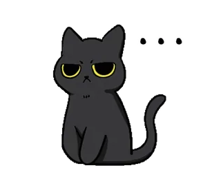🐾 ... chat, chat noir, animal, mignon, animal de compagnie, chaton, emoji, dessin animé telegram sticker