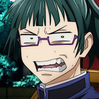 💫 Maki Zenin Jujutsu Kaisen anime, character, glasses, angry, jujutsu kaisen telegram sticker