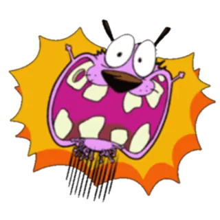 😕 Courage the Cowardly Dog dessin animé, chien, effrayé, Courage, drôle telegram sticker