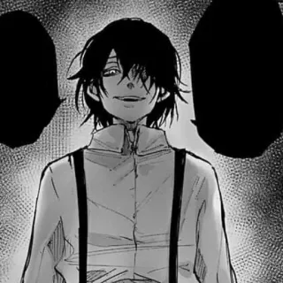 🕸 Anime, Manga, Charakter, Porträt, Schwarzweiß telegram sticker
