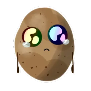 😭 土豆, 哭, 伤心, 食物, 可爱, 可爱 telegram sticker