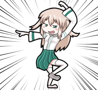 💃 Anime, Garota, Fofa, Saia, Chibi, Desenho animado telegram sticker