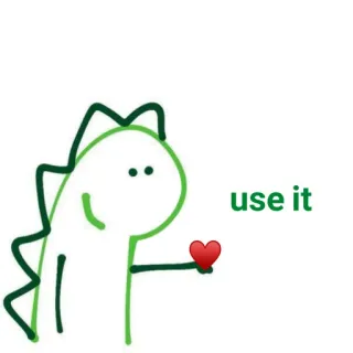 🐛 use it dinozaur, kreskówka, serce, słodkie, miłość telegram sticker