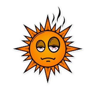 🌞 태양, 취함, 마약, 오렌지, 만화 telegram sticker