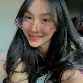 ❤️ ผู้หญิง, ภาพเหมือน, หนุ่ม, แว่นตา, ผมสีน้ำตาลเข้ม telegram sticker