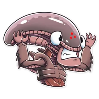 😱 Alien Alien, Xénomorphe, Monstre, Film, Horreur, Science-fiction, Dessin animé whatsapp sticker