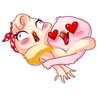 😍 emoji, cute, love, couple, cartoon, affection telegram sticker