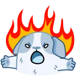 😡 개, 화난, 불, 만화, 짜증, 좌절 telegram sticker