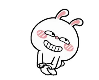 😁 kelinci, kartun, imut, hewan, kawaii, emoji telegram sticker
