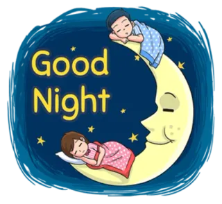 🌜 Good Night chúc ngủ ngon, mặt trăng, giấc ngủ, các vì sao, đêm, giấc mơ whatsapp sticker