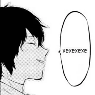 🥚 XEXEXEXE Anime, Mangá, Balão de fala, Risada, Sorriso irônico telegram sticker
