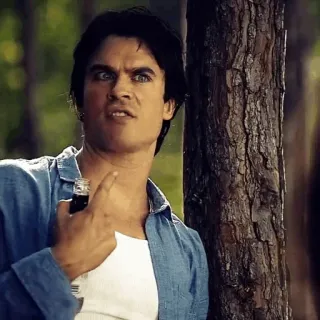 🍷 Damon Salvatore The Vampire Diaries vampiro, bebiendo, ian somerhalder, sarcástico, the vampire diaries telegram sticker