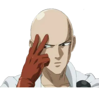 😲 Saitama One-Punch Man Сайтама, Ванпанчмен, аниме, манга, персонаж, герой, лысый telegram sticker