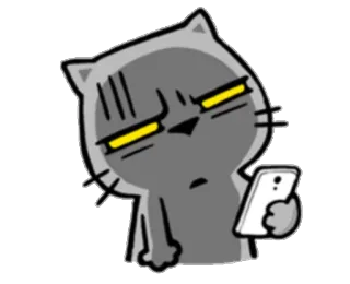 😑 Katze, Cartoon, Tier, Handy, Emoticon, Sticker telegram sticker