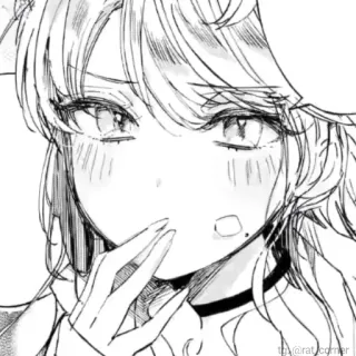 🥺 Anime, Manga, Dziewczyna, Portret, Szkic, Grafika telegram sticker