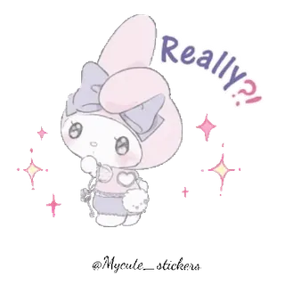 🐰 My Melody Really? sanrio, lindo, kawaii, dibujos animados, anime, personaje, adorable telegram sticker