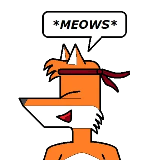 🎾 *MEOWS* gato, ninja, zorro, miau, animal, dibujo animado whatsapp sticker