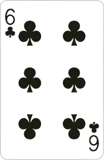 6⃣ carta de juego, tréboles, 6 telegram sticker