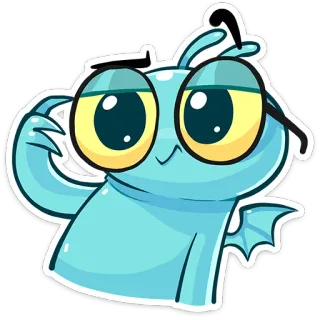 ☝️ Мультфильм, Монстр, Синий, Милый, Смешной telegram sticker