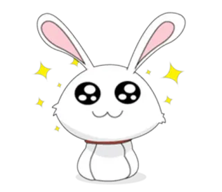 😍 lapin, lapinou, mignon, kawaii, animal, autocollant whatsapp sticker