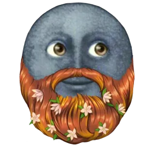 👻 barba, faccia, luna, fiori, personaggio, ritratto telegram sticker