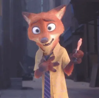 🦊 Nick Wilde Zootopia Nick Wilde, fox, Zootopia, cartoon, Disney, animated telegram sticker