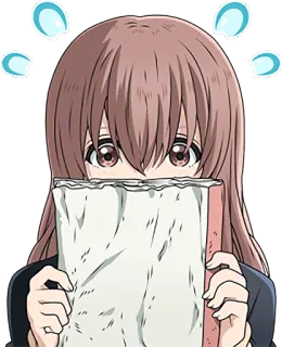 😓 Shoko Nishimiya A Silent Voice Anime, Manga, Shoko Nishimiya, A Silent Voice, Sticker, schüchtern telegram sticker