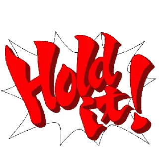 ❗️ Hold it! 感嘆符, 注意書き, 赤, テキスト telegram sticker
