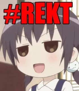 😏 #REKT Meme, Slang de internet, Rekt, Anime whatsapp sticker