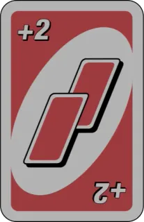 ❤️ +2 uno, card game, plus two, red whatsapp sticker