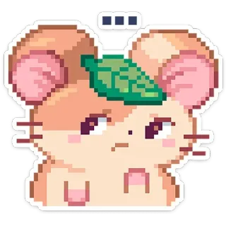🤔 햄스터, 픽셀 아트, 귀여운, 동물, 설치류, 스티커 telegram sticker