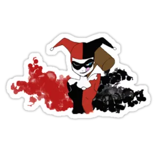 😋 Harley Quinn Harley Quinn, DC Comics, Vilão, Martelo, Personagem de quadrinhos, Desenho animado telegram sticker
